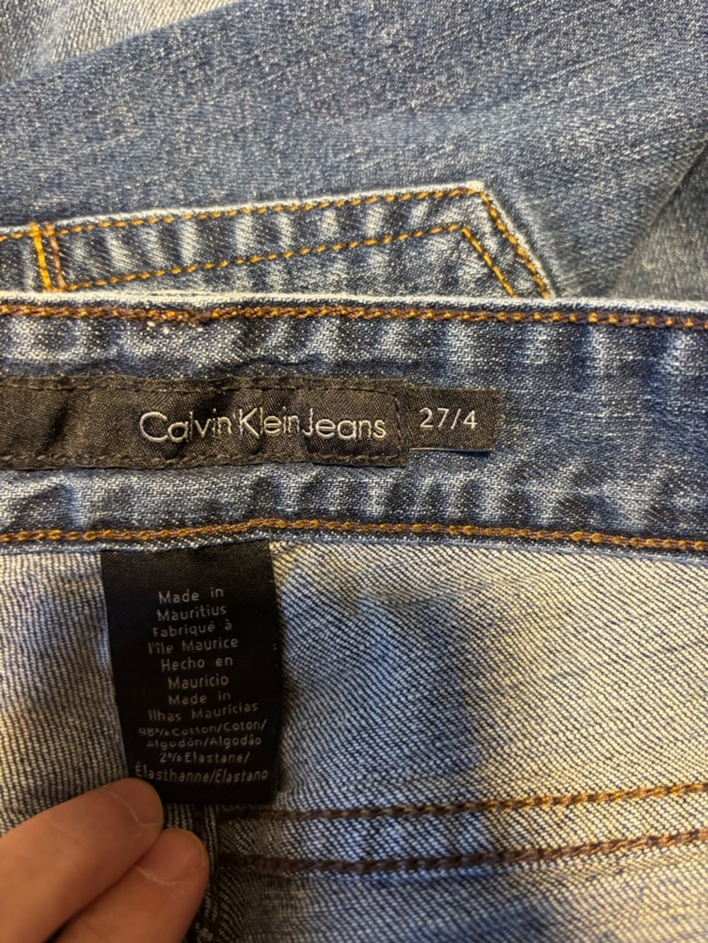 Calvin Klein Women's Blue Denim Jeans 27/4 - Picture 3 of 8